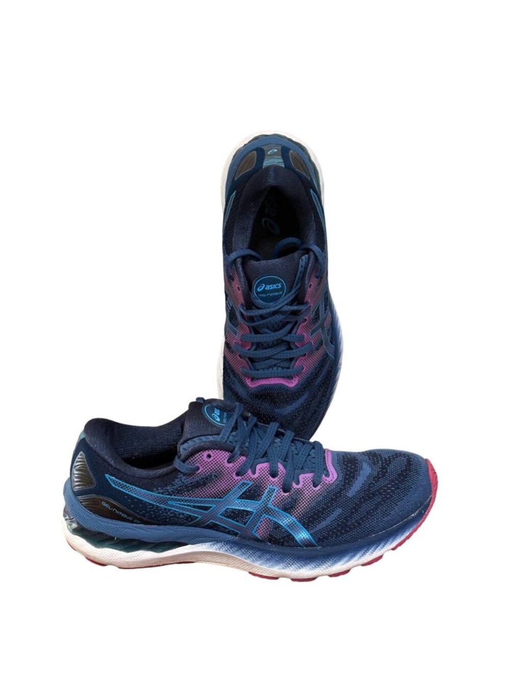 Asics Gel-Nimbus Womens Running Shoes Size 10.5 Cushioned Navy Pink